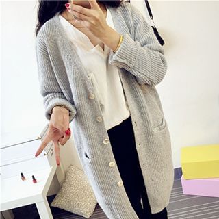 FR Plain Long Cardigan