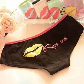 Miya Lip Print Lettering Panties