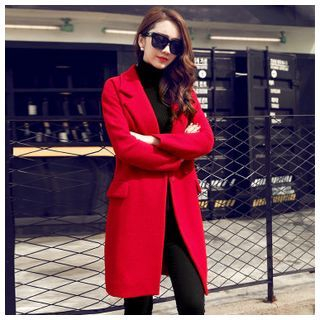 YIJINGMEI Plain Woolen Coat