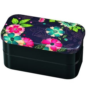 Hakoya Hakoya Nunobari Rectangular 2 Layers Lunch Box L Purple