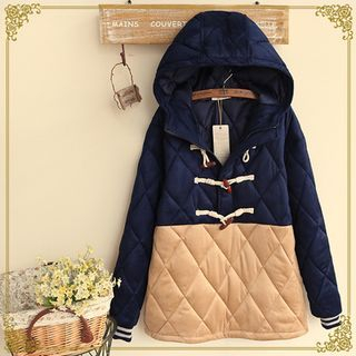 Fairyland Hooded Color Block Quilted Jacket