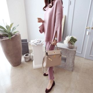 DAILY LOOK Slit-Sleeve Wool Blend Knit Top