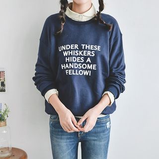JUSTONE Drop-Shoulder Lettering Sweatshirt