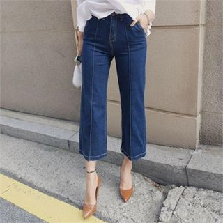 LIPHOP Cropped Wide-Leg Jeans