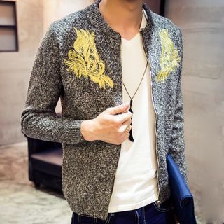 maxhomme Embroidered Melange Knit Jacket