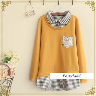 Fairyland Inset Gingham Shirt Pullover