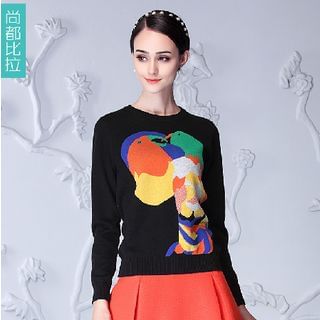 Sentubila Bird Print Sweater