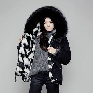 chuu Hooded Faux-Fur Lining Parka