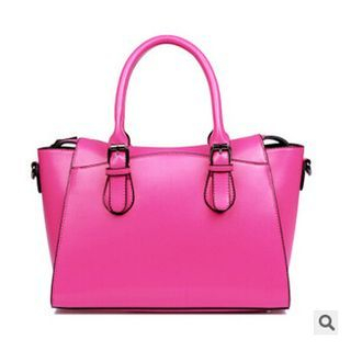 LineShow Faux Leather Tote with Pouch