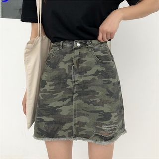 Camouflage | Denim | Skirt