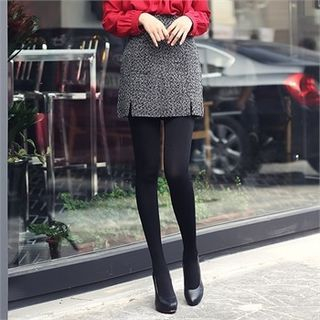 Romantic Factory Banded-Waist M lange Mini Skirt