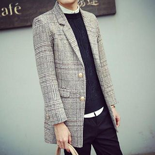 Prep Soul Plaid Single-Breasted Coat