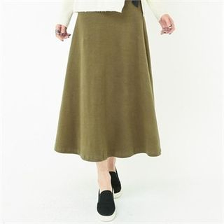 GLAM12 Fleece-Lined A-Line Long Skirt