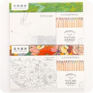 Desu Set: Medium Colouring Book + Colour Pencils