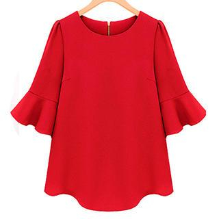 Eloqueen Ruffled-Sleeve Top