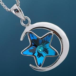 T400 Jewelers Sterling Silver Swarovski Elements Crystal Star Necklace