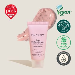 Mary&May - Rose Hyaluronic Hydra Wash Off Mask Pack Mini - Schlammmaske