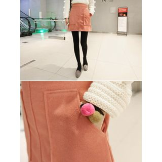 hellopeco Dual-Pocket Seam-Trim Mini Skirt