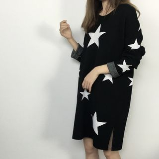 Viana Smile Maternity Star Pattern Knit Dress