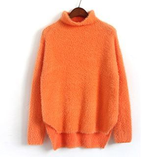 Honey House Mock-Neck Furry Sweater