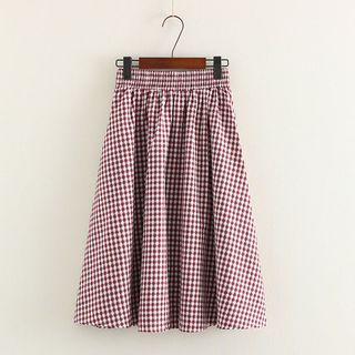 Mushi Plaid A-Line Skirt