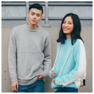 Simpair Color-Block Couple Sweater