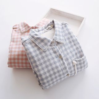 Bonbon Fleece Lined Check Shirt