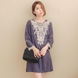 Tokyo Fashion Long-Sleeve Lace-Appliqu  Dress