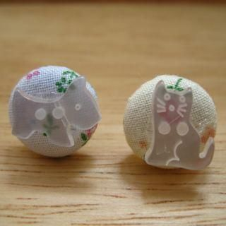 Cutie cat and Dog Button Earrings