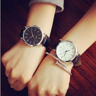 InShop Watches Faux-Leather Strap Watch