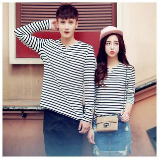 Simpair Striped Couple T-Shirt