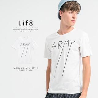 Life 8 Short Sleeved Lettering T-shirt