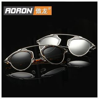 AORON Double Bridge Round Sunglasses