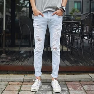 MITOSHOP Distressed Washed Skinny Jeans