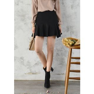 DEEPNY Fray-Hem Mini Godet Skirt