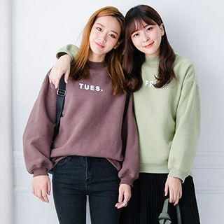 Heynew Letter Fleece-lined Pullover