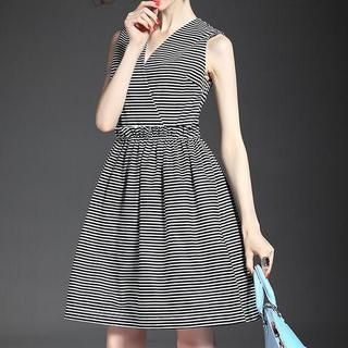 Alaroo Striped Sleeveless Wrap Dress