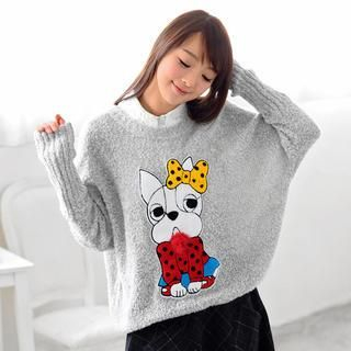 59 Seconds Dog Appliqu  Sweater