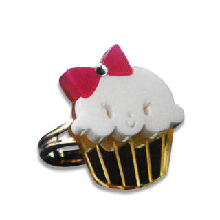 Sweet & Co. Miss Cupcake White Crystal Gold Ring (S)