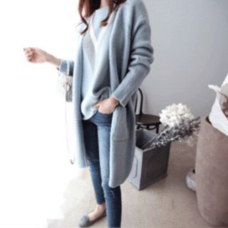 DAILY LOOK Open-Front Wool Blend Cardigan