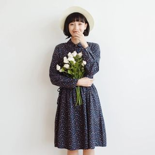 Forest Girl Long-Sleeve Floral Dress
