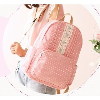 Canvas Love Dotted Canvas Backpack