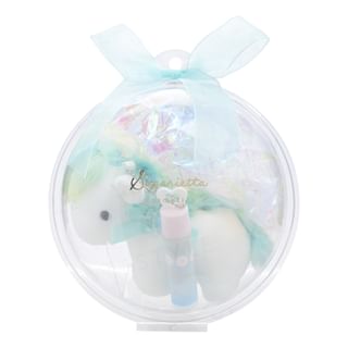 Shobido - Unicorn Lip Balm With Mint Blue Plush Keychain 1 Set