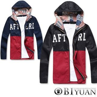 OBI YUAN Panel Letter Hooded Jacket