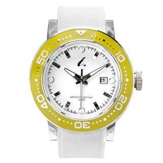 t. watch Stainless Steel Water Resistant Watch - White/Yellow