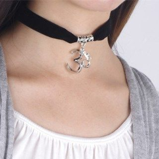 Seirios Number Pendant Velvet Necklace