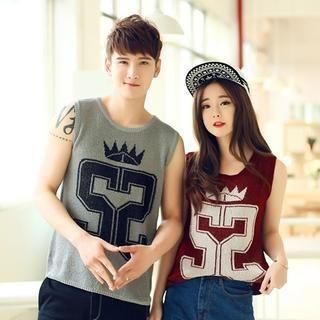 Evolu Couple Print Knit Tank Top