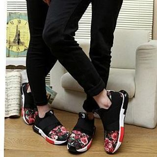 Hipsteria Rose Printed Couple Sneakers