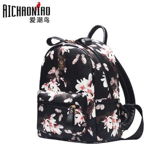 Bluebird Floral Faux Leather Backpack