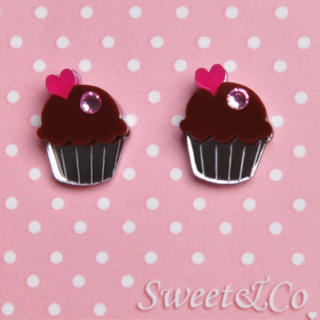 Sweet & Co. Sweet&Co. Mini Cupcake Stud Earrings Silver - One Size